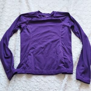 Lands' End Deep Purple Crewneck Rash Guard Small 7/8